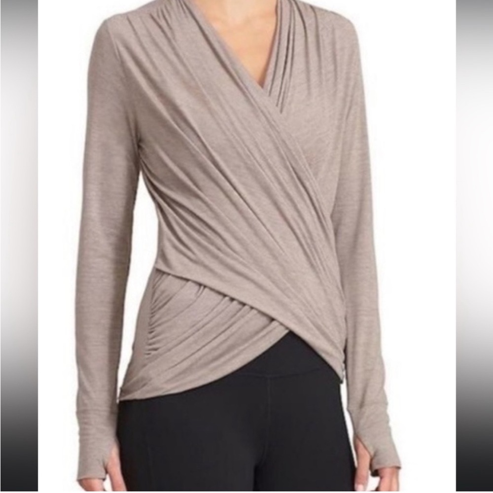 Athleta Odyssey Wrap Long Sleeve  Taupe